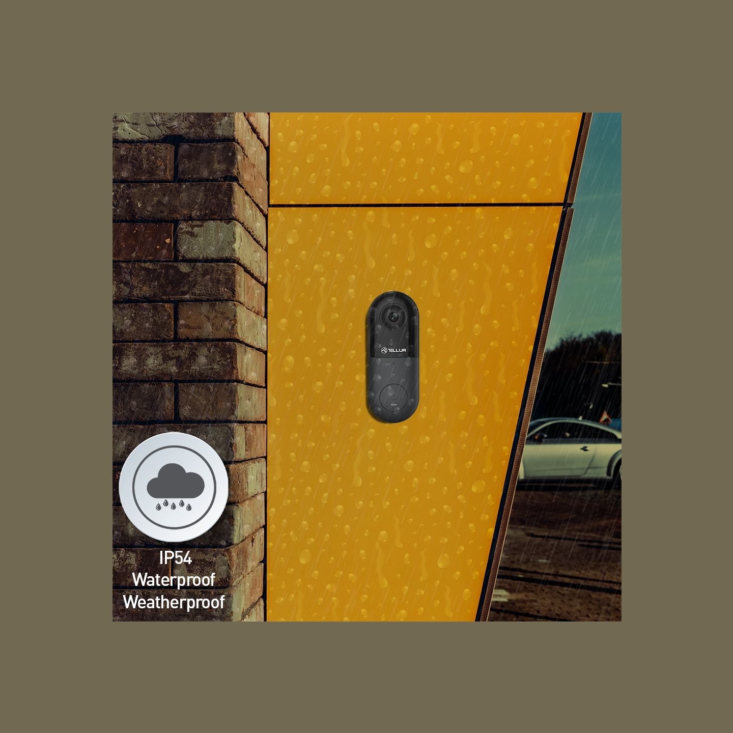 Tellur Smart WiFi Video DoorBell 1080P, PIR, Wired Black