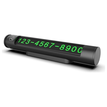 Tellur Temporary Car Parking Card For Two Phone Numbers Metallic Black
