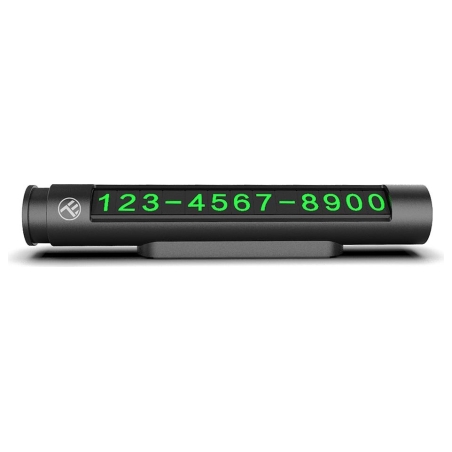 Tellur Temporary Car Parking Card For Two Phone Numbers Metallic Black