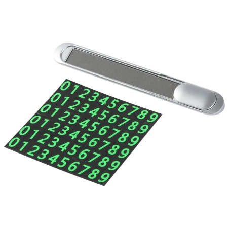 Tellur Temporary Car Parking Phone Number Card Metallic Silver