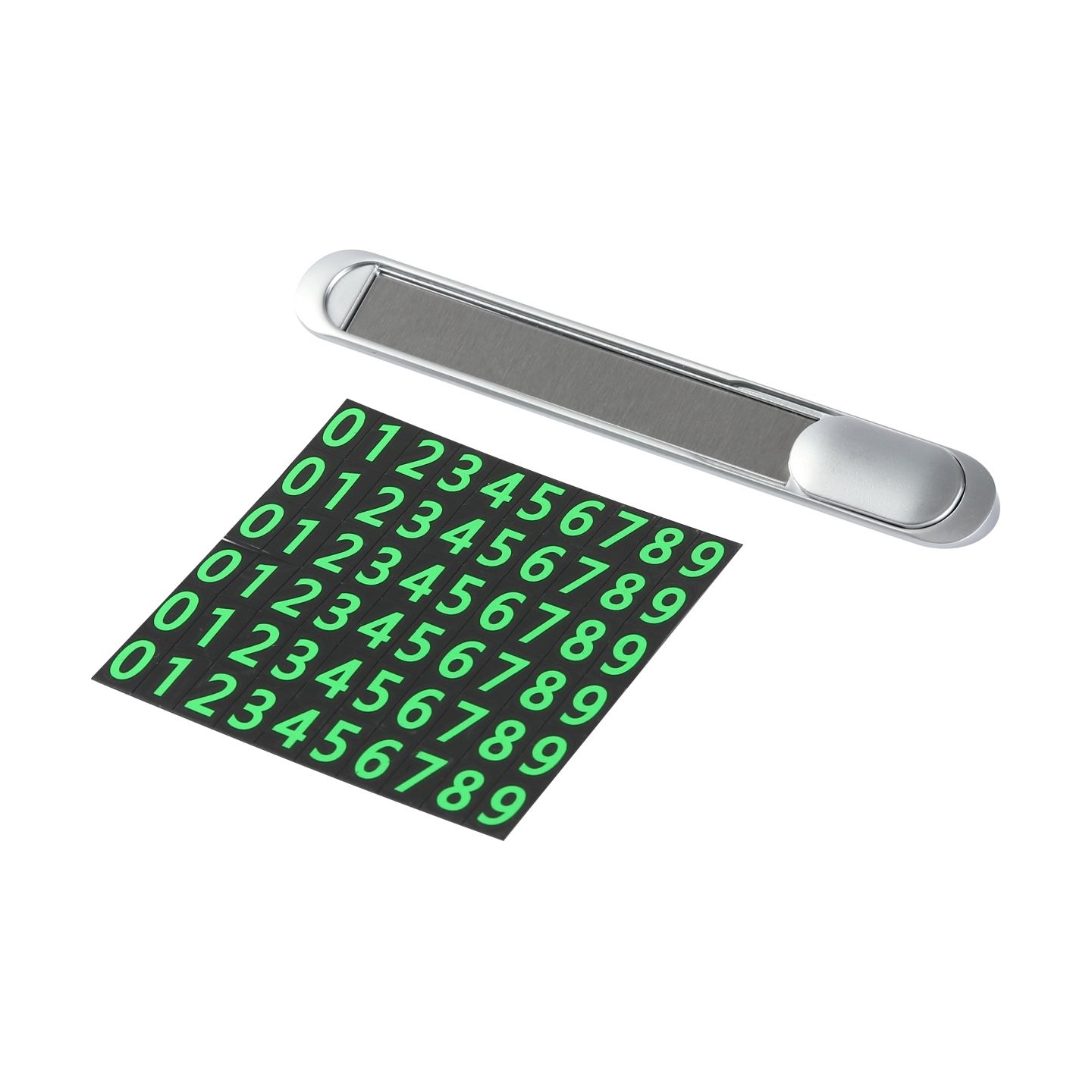 Tellur Temporary Car Parking Phone Number Card Metallic Silver