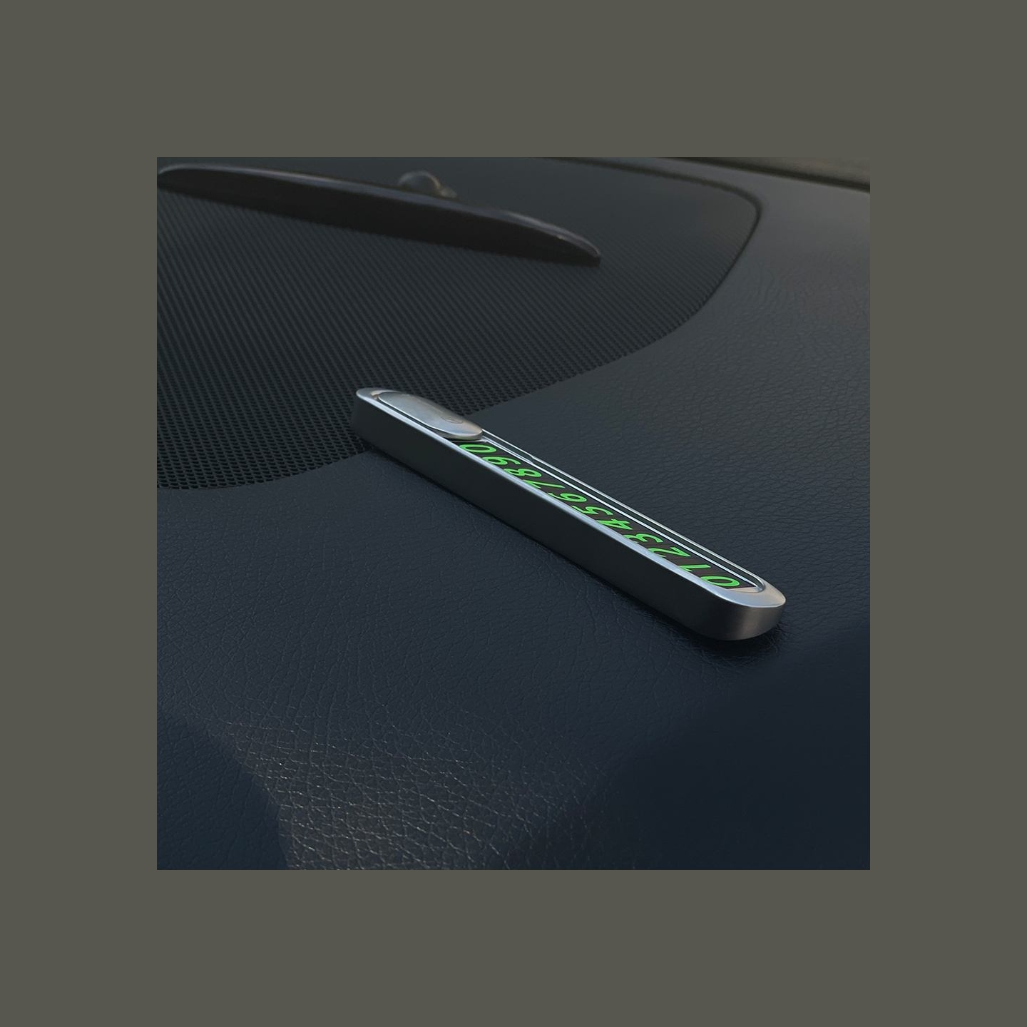 Tellur Temporary Car Parking Phone Number Card Metallic Silver
