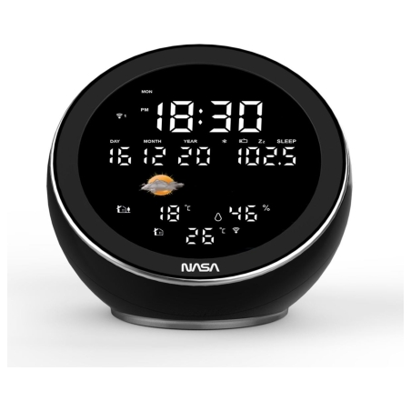 Nasa WSP1500 black Weather Station/Speaker BT Moon