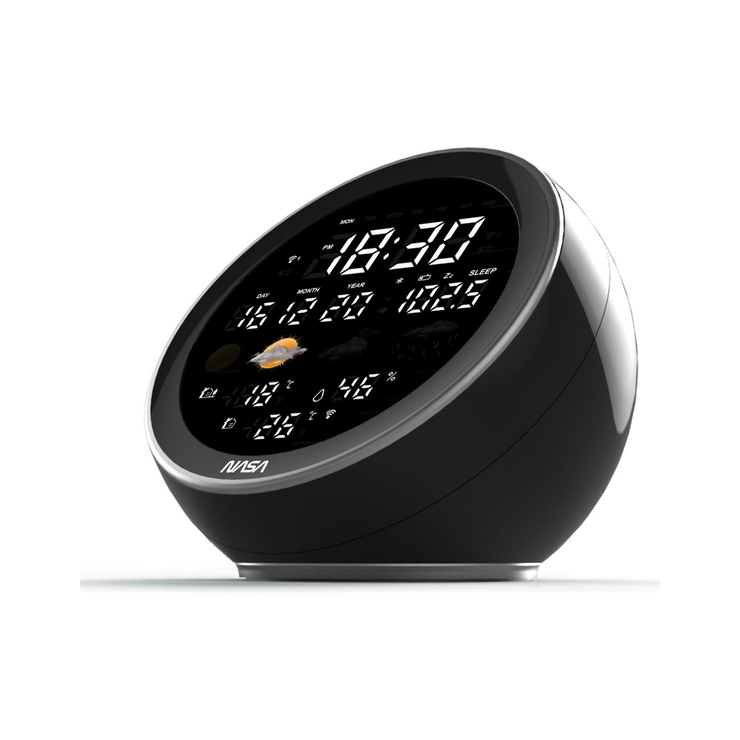 Nasa WSP1500 black Weather Station/Speaker BT Moon