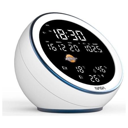 Nasa WSP1500 white Weather Station/Speaker BT Moon