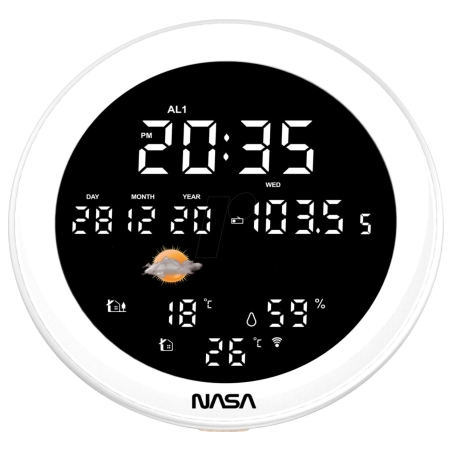 Nasa WSP1700 wood Weather Station/Speaker BT Ship