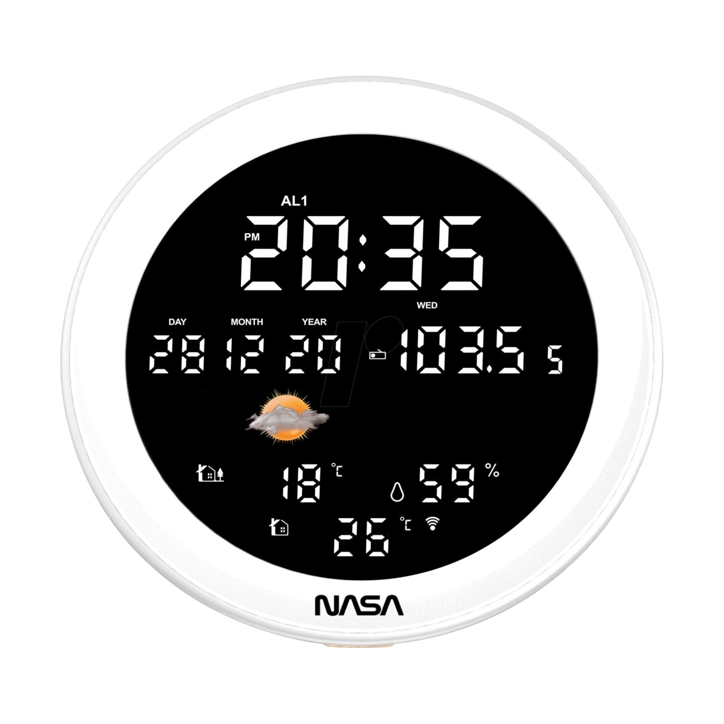 Nasa WSP1700 wood Weather Station/Speaker BT Ship