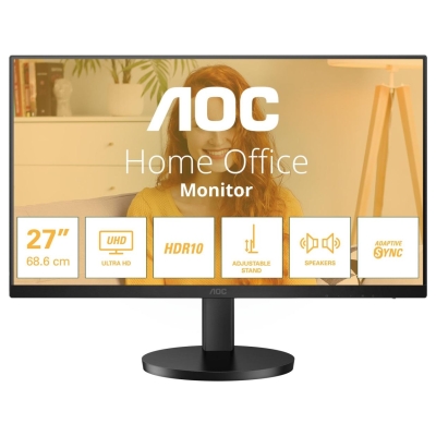 AOC LCD Monitor|AOC|27 "|3840 x 2160 pixels|4K Ultra HD|Native aspect ratio 16:9|LED|Flat|U27B3AF
