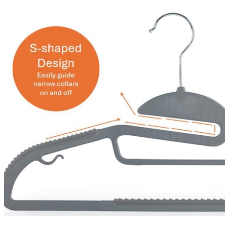 Beldray LA070598GRYFEU7 Grey Slimline Clothes Hangers - 8 Pack