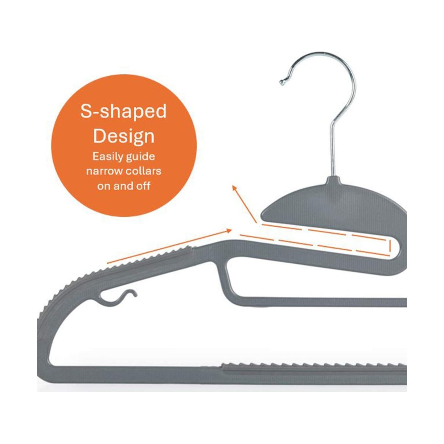 Beldray LA070598GRYFEU7 Grey Slimline Clothes Hangers - 8 Pack