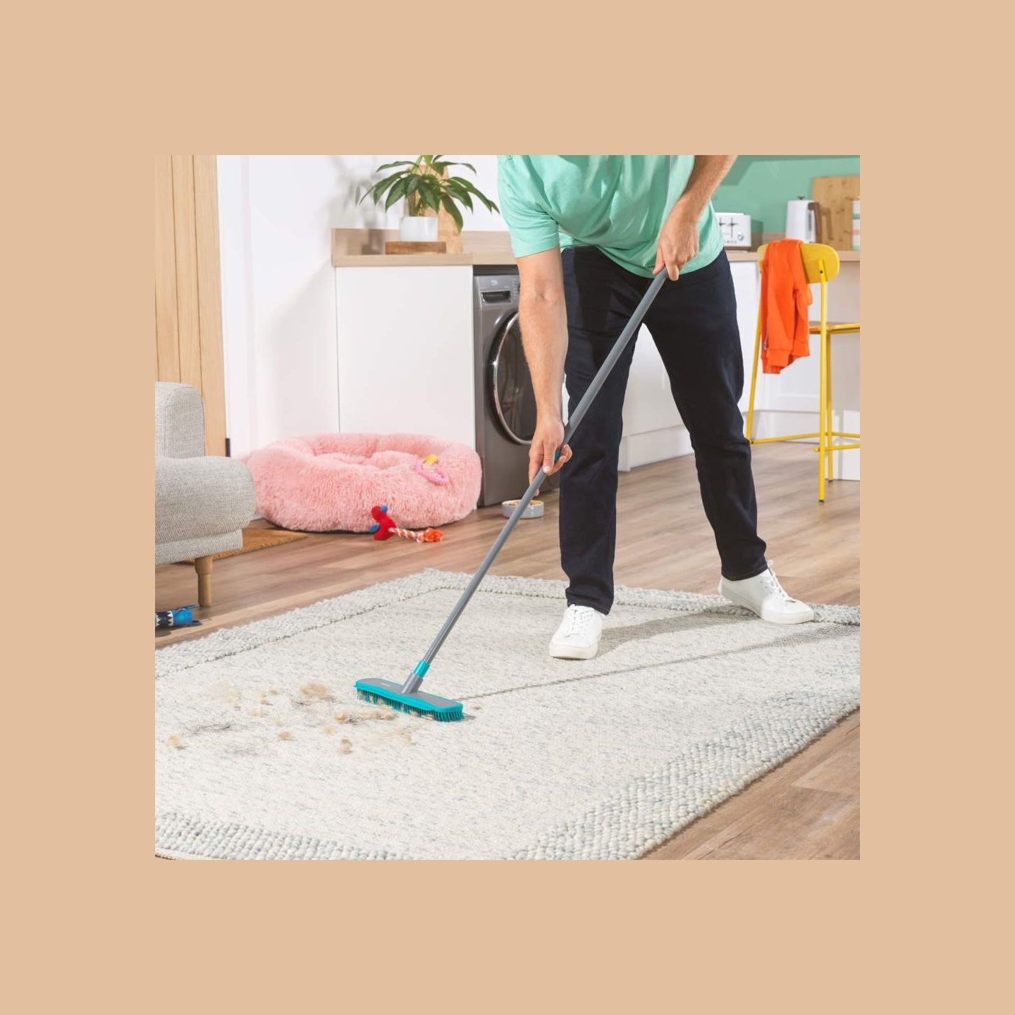 Beldray LA00000011UFEU7  Anti-Bac Dual Action Rubber Head Broom