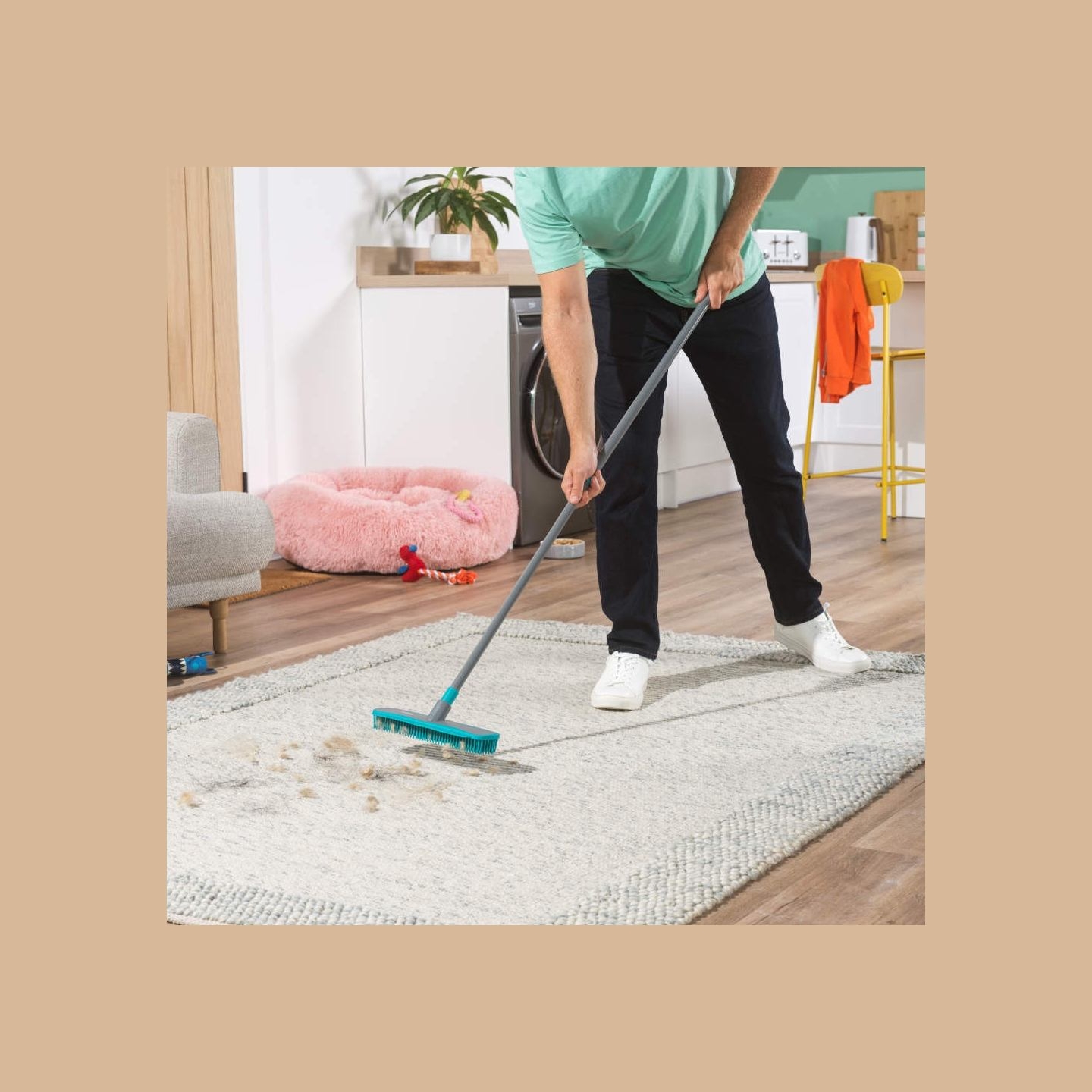 Beldray LA00000011UFEU7  Anti-Bac Dual Action Rubber Head Broom