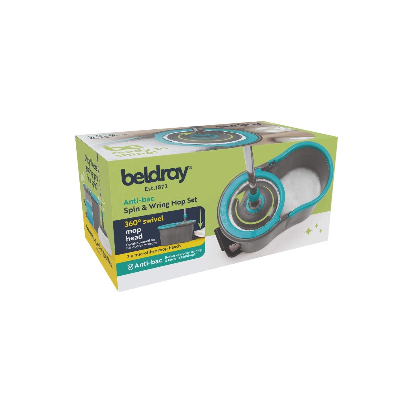Beldray LA00000186UFEU7 Anti-bac Spin & Wring Mop Set