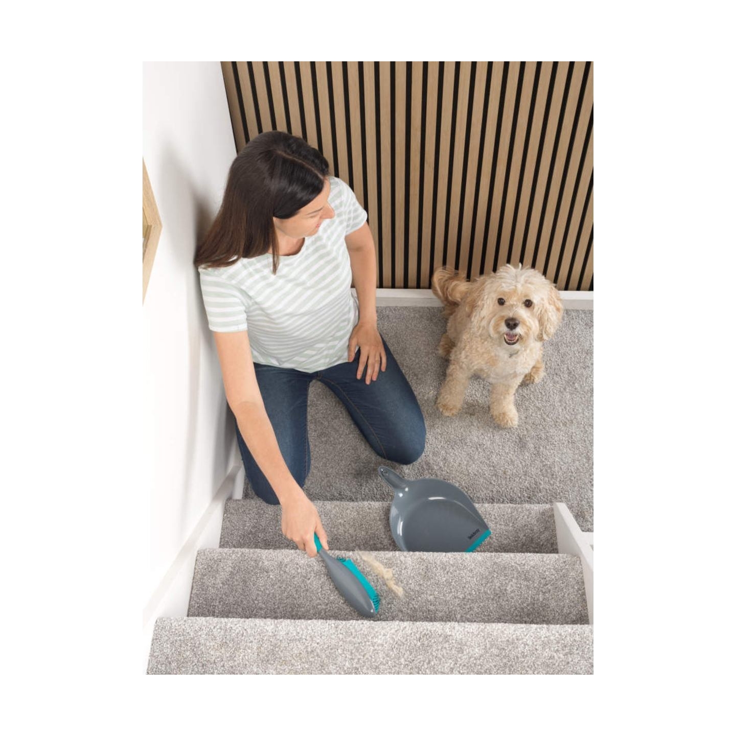Beldray LA034191UFPEU7 Anti-bac Pet Plus+ Rubber Head Dustpan & Brush Set