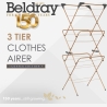 Beldray LA089397GRYEU7 150 Years 3 Tier Airer Grey & Copper