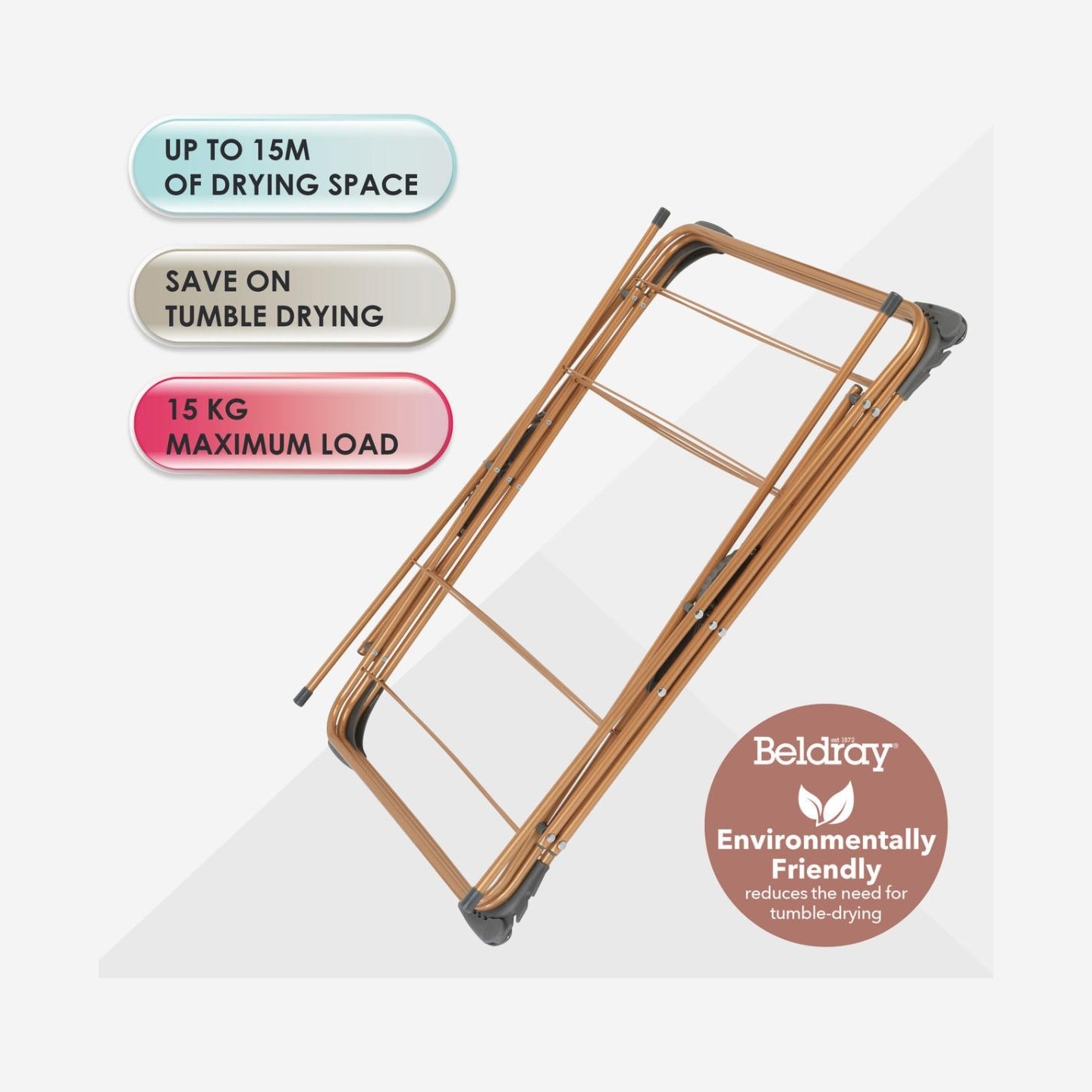 Beldray LA089397GRYEU7 150 Years 3 Tier Airer Grey & Copper