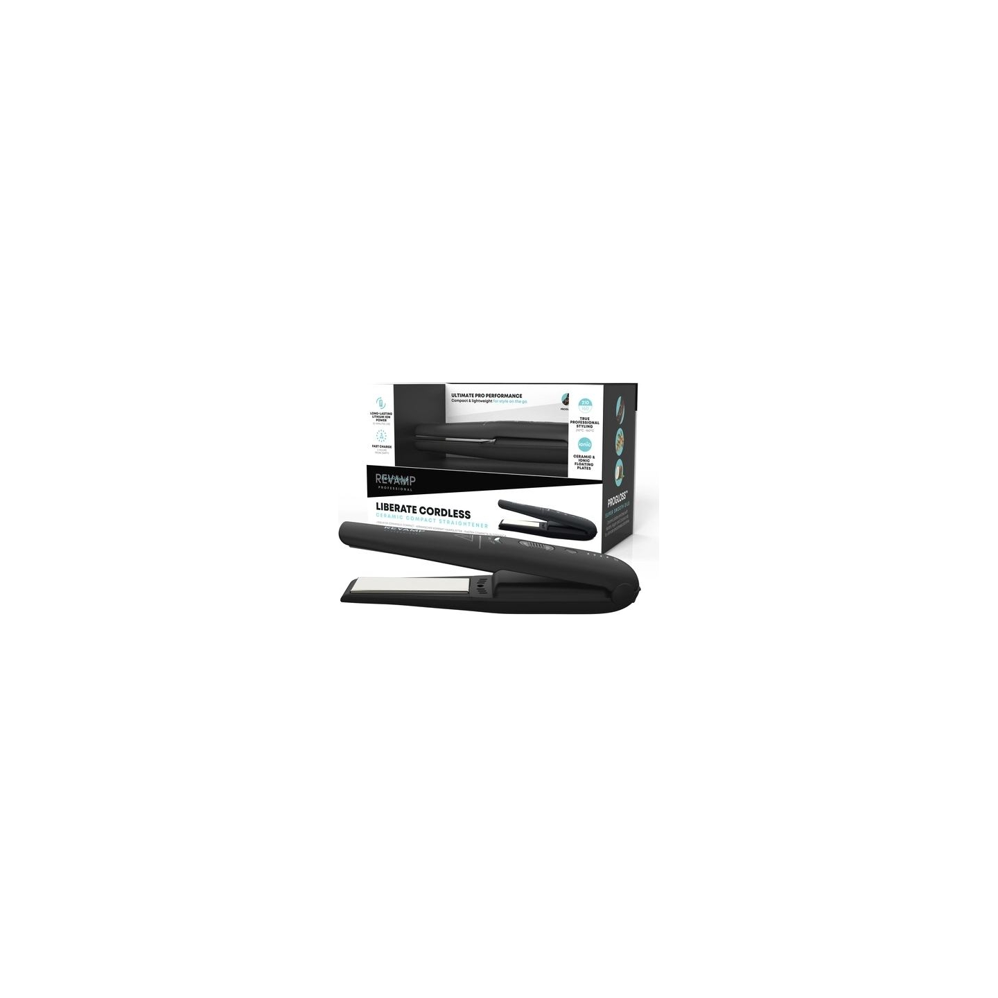 Revamp ST-1700X-EU2 Progloss Liberate Cordless Ceramic Compact Hair Straightener Black
