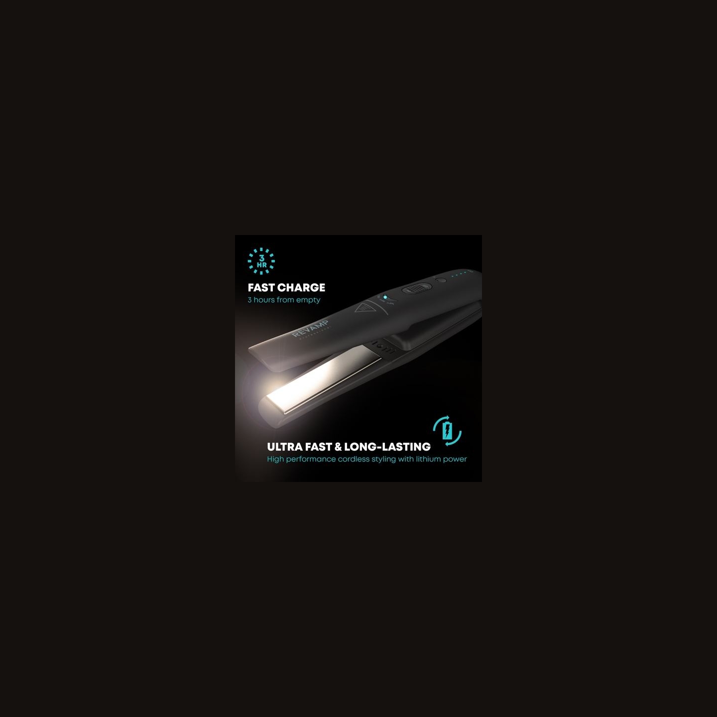 Revamp ST-1700X-EU2 Progloss Liberate Cordless Ceramic Compact Hair Straightener Black
