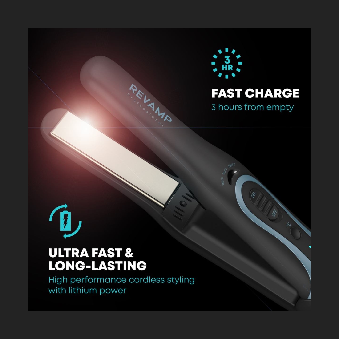Revamp ST-1750-EU2 Liberate Shine Cordless Compact Ceramic Hair Straightener