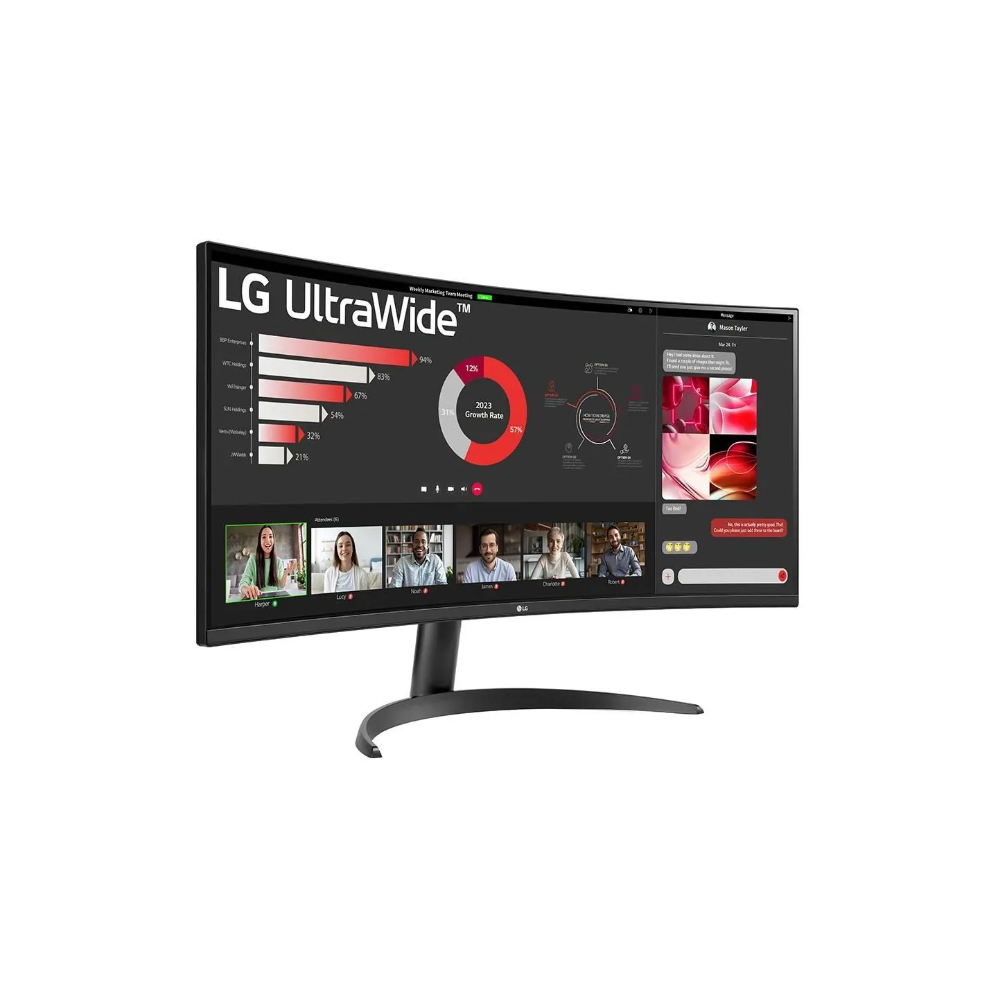 LG LCD Monitor|LG|34"|Curved/21 : 9|Panel VA|3440x1440|21:9|100 Hz|5 ms|Tilt|34WR50QK-B