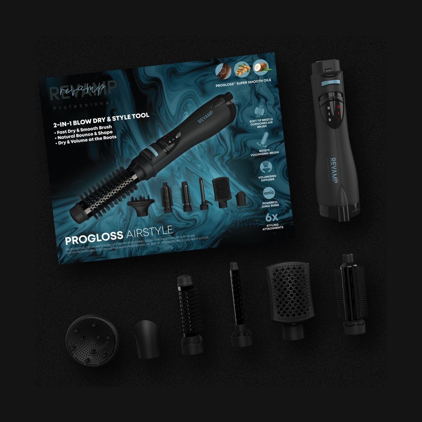 Revamp DR-1250X-EU Progloss Ionic Airstyle 6-in-1 Air Styler