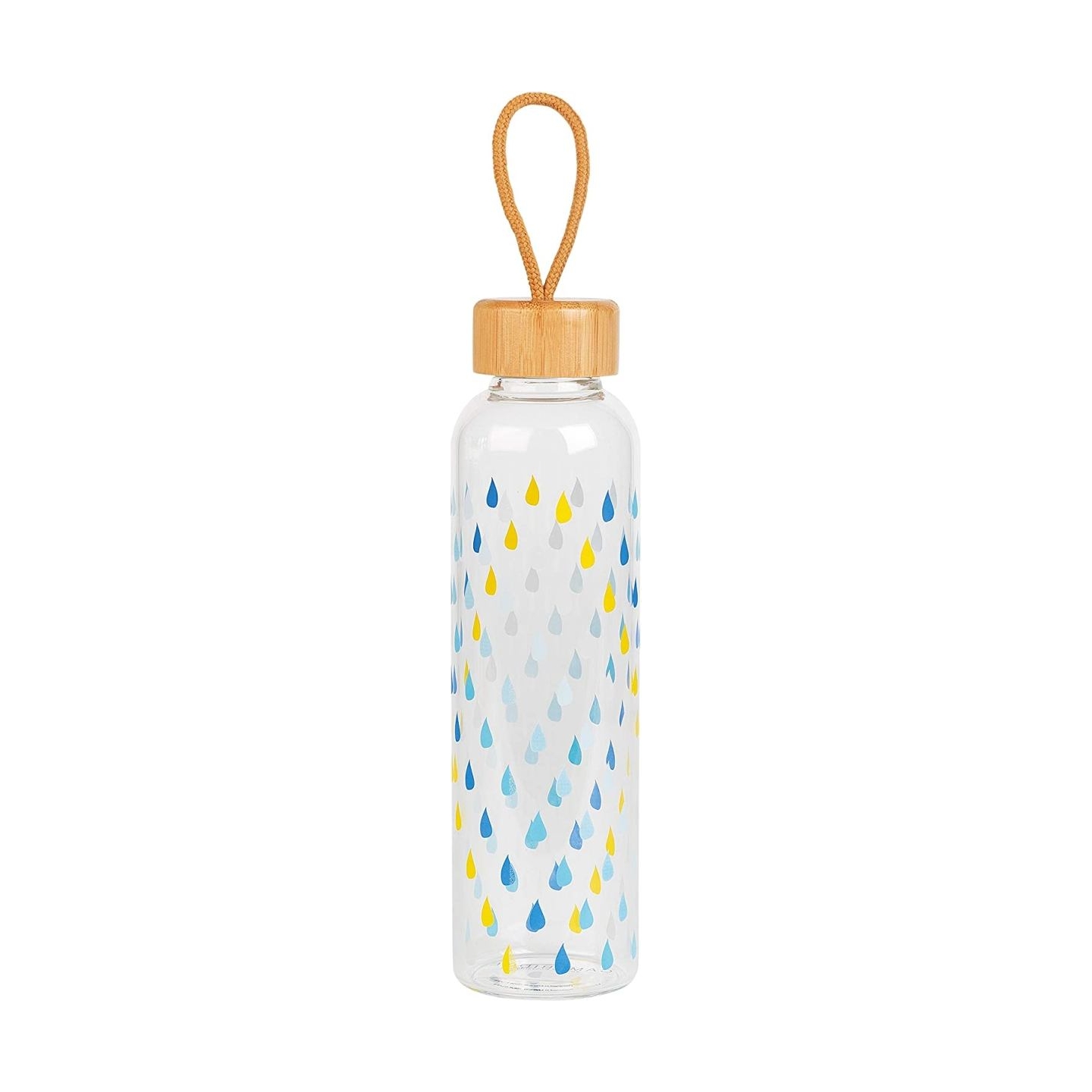 Cambridge CM06991 Raindrops Glass Bottle 550ml with Bamboo Lid