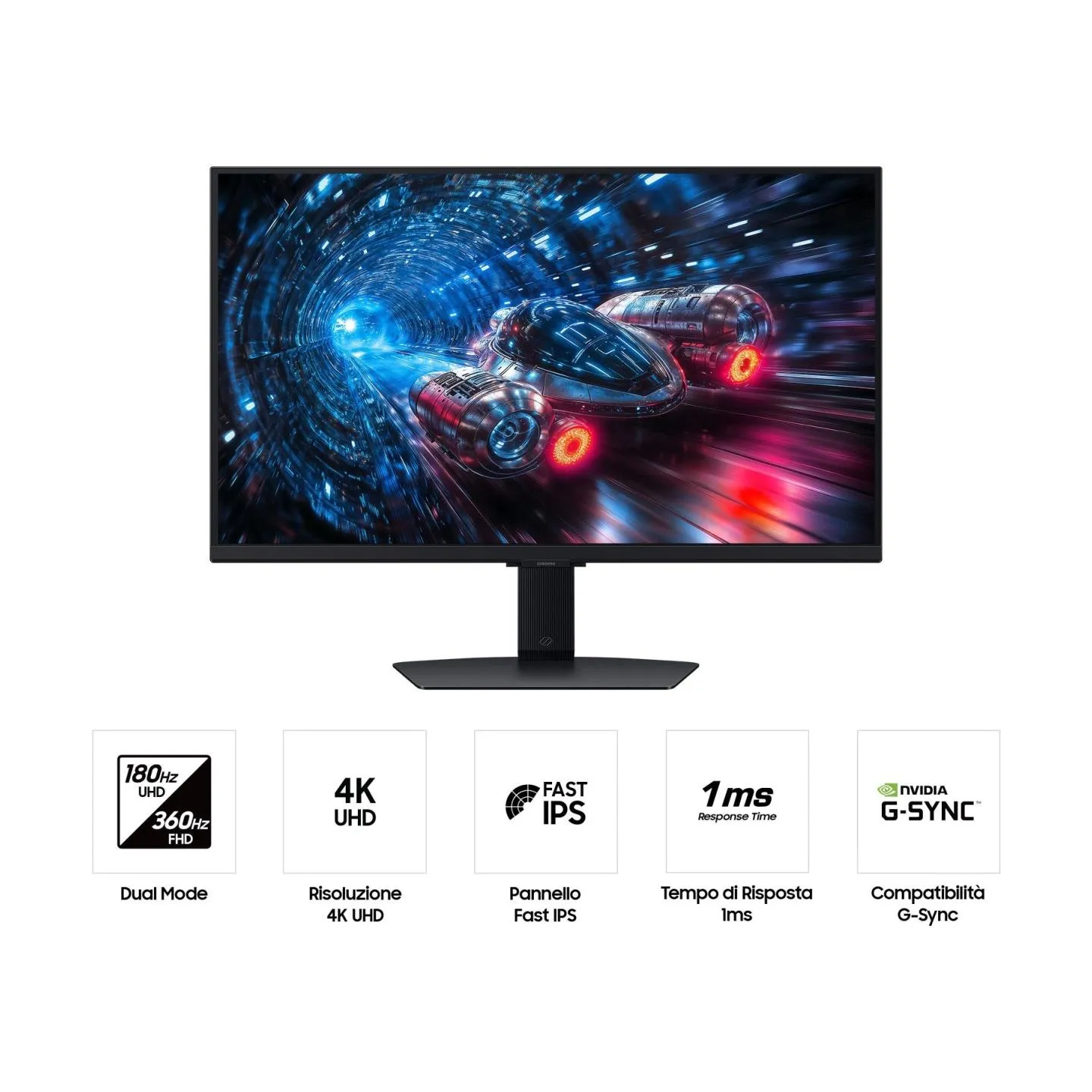 Samsung | LS27FG702EUXEN | 27 " | IPS | 4K | 16:9 | 180 Hz | 1 ms | 3840 x 2160 pixels | 350 cd/m² | Black