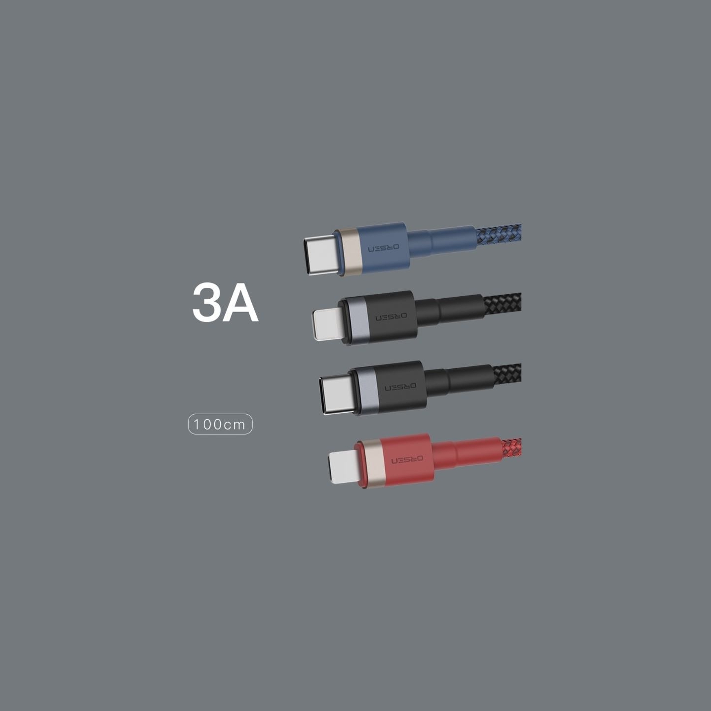 Orsen S51 Type C to Lightning 3A 1m blue