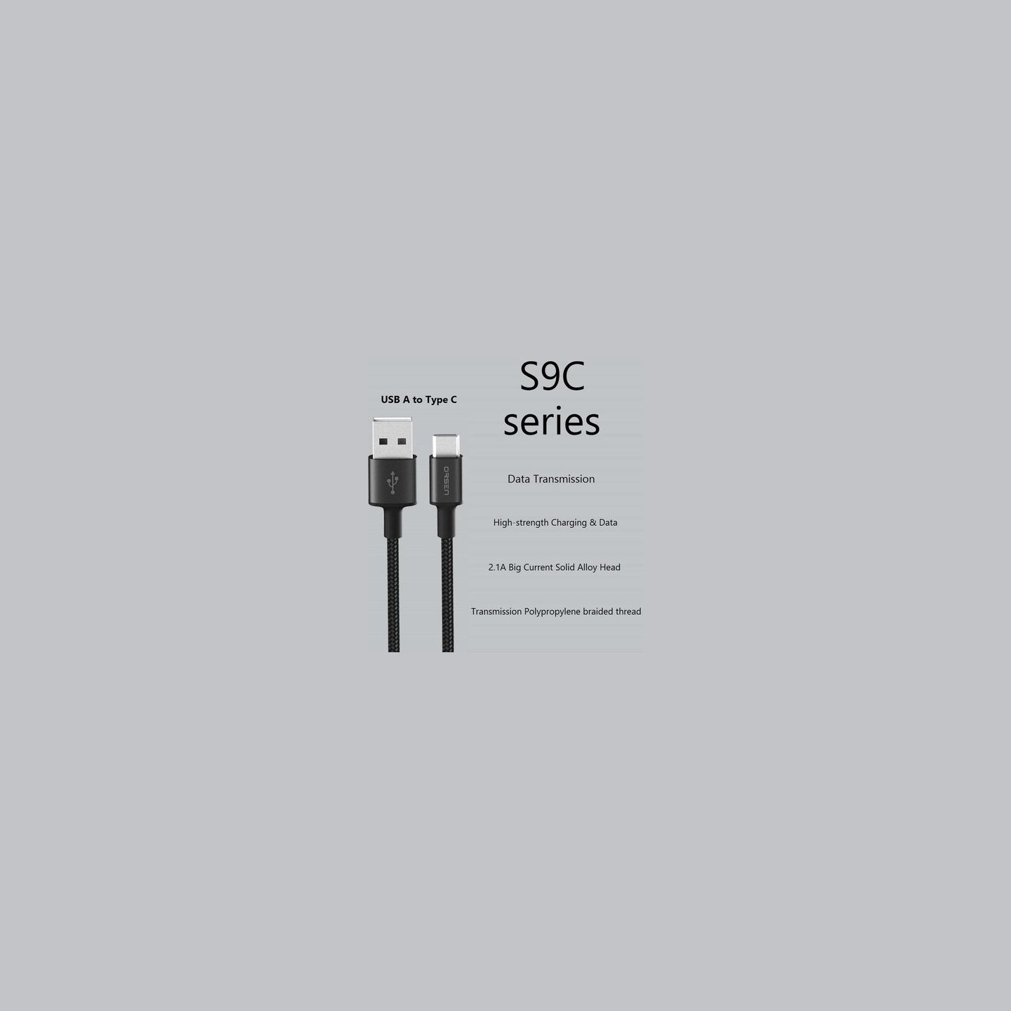 Orsen S9C USB A and Type C 2.1A 1m black