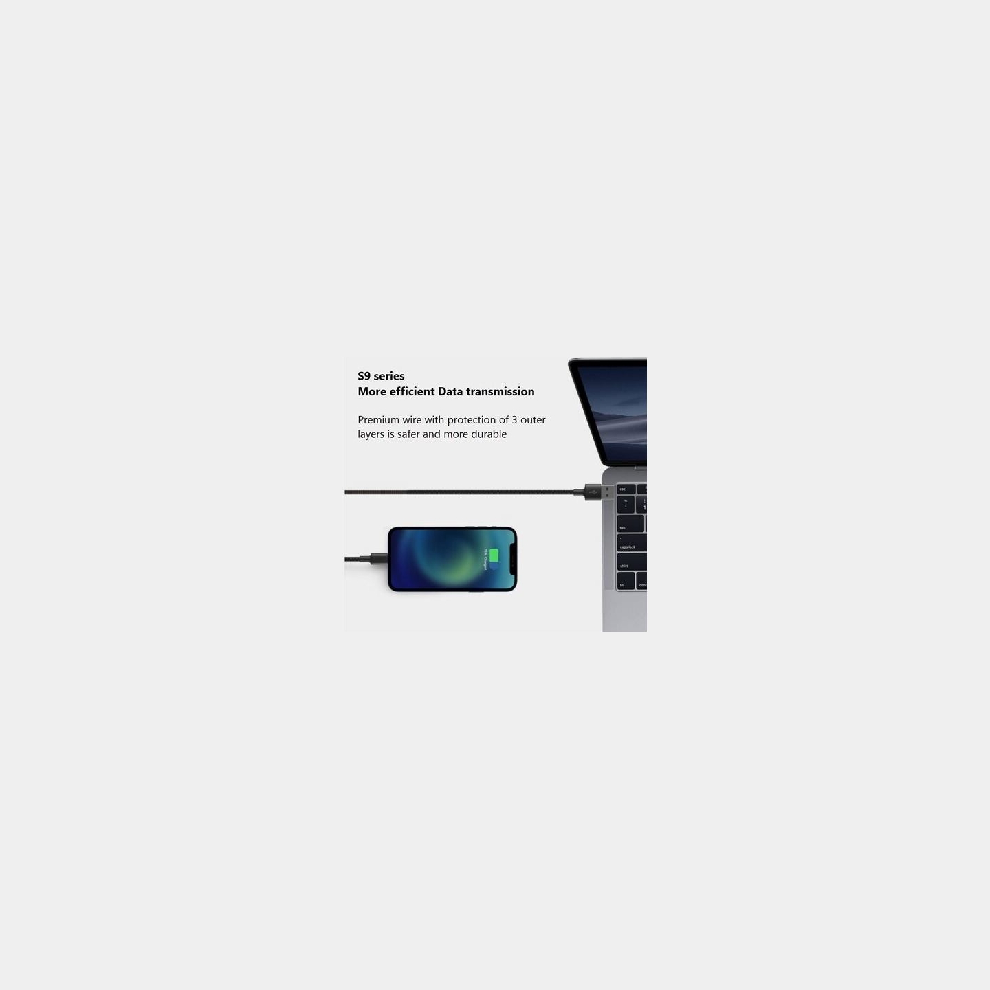 Orsen S9C USB A and Type C 2.1A 1m black