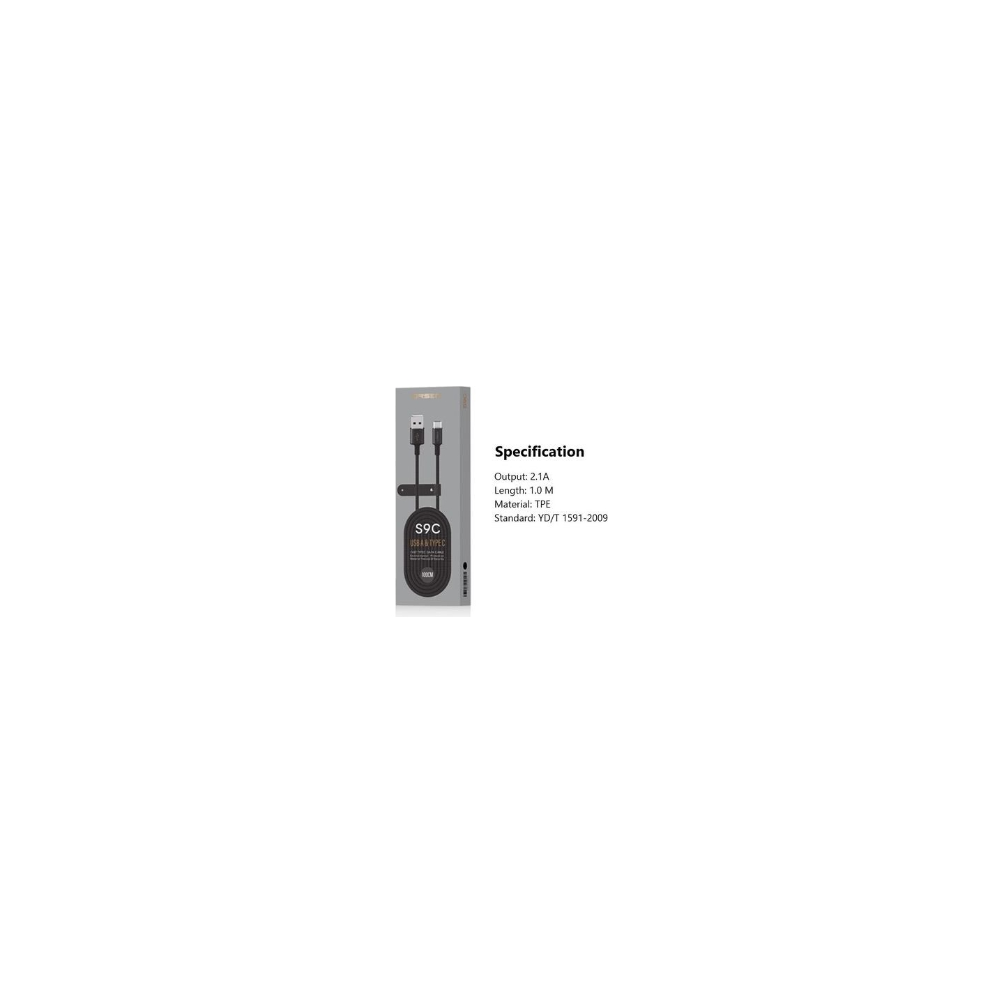 Orsen S9C USB A and Type C 2.1A 1m black