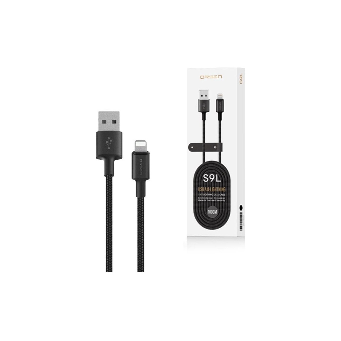 Orsen S9L USB A and Lightning 2.1A 1m black