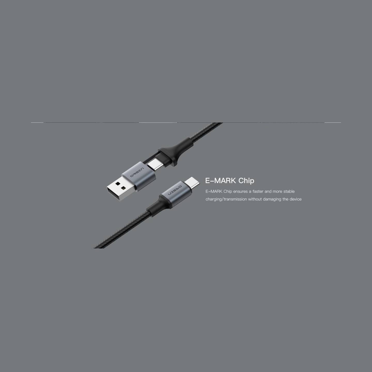 Orsen S8 2-IN-1 USB and Type-C 5A 1.5m black