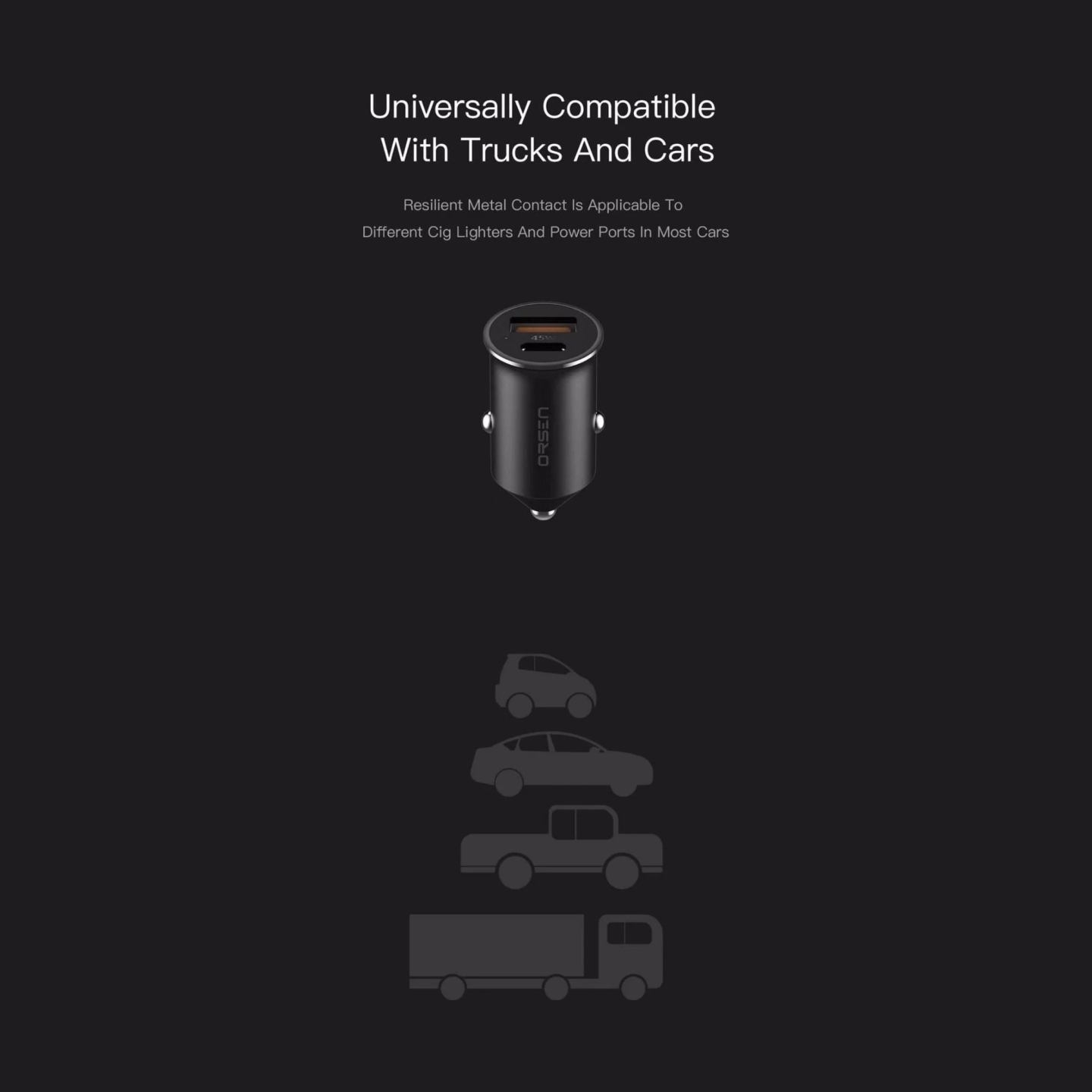 Orsen C8 45W Mini Car Charger black