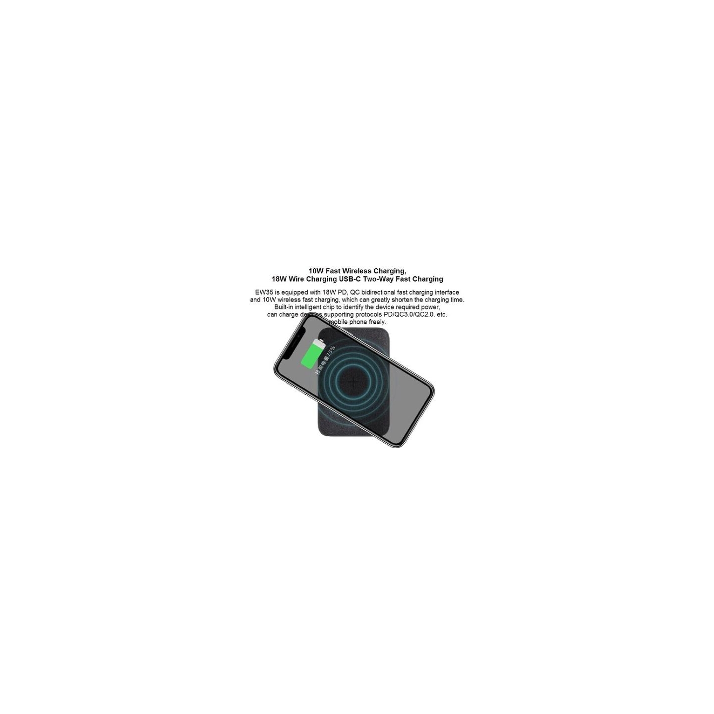 Orsen EW35 Wireless Power Bank 10000mAh black