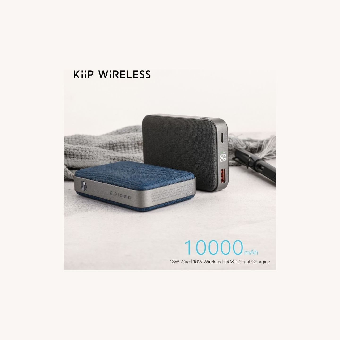 Orsen EW35 Wireless Power Bank 10000mAh black