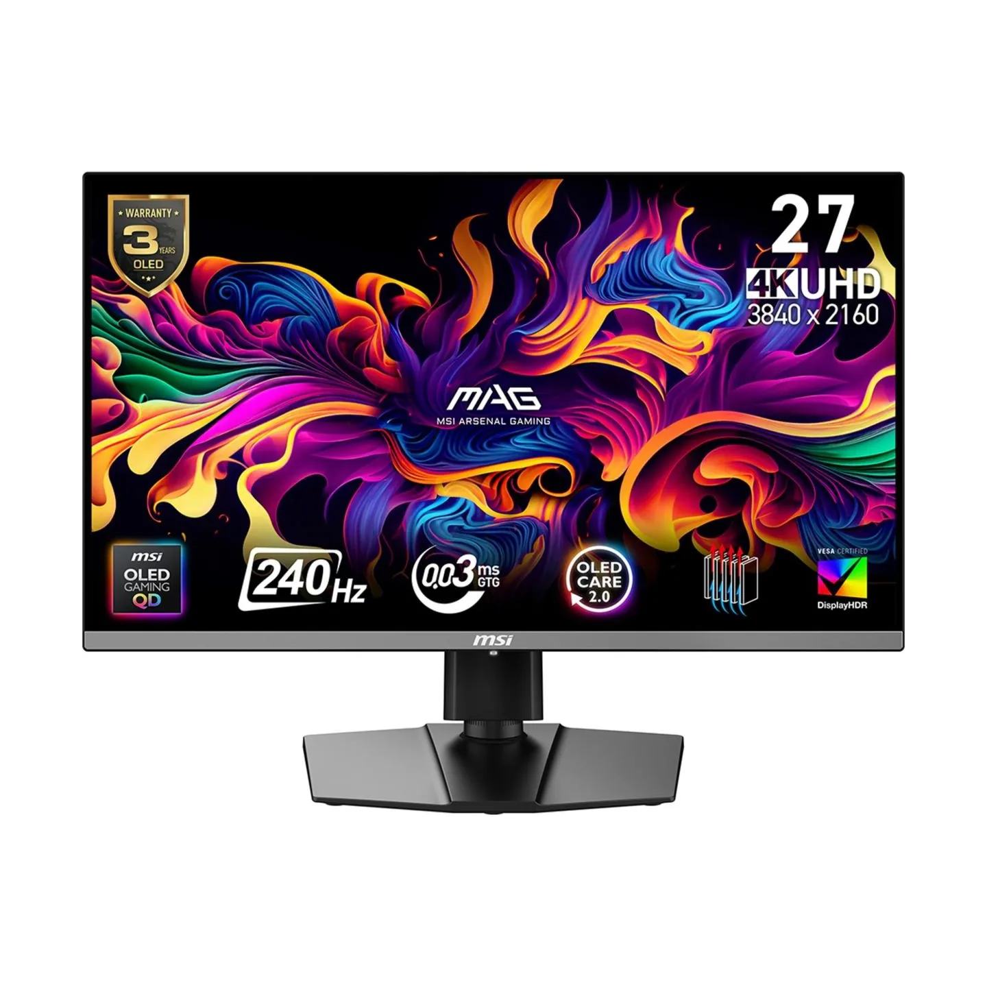 MSI Monitor MAG 272UP QD-OLED X24/26.5/LED/Flat/QD-OLED/UHD/240Hz/Black