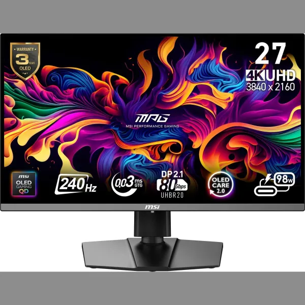MSI Monitor MPG 272URX QD-OLED LED/UHD/FLAT/240Hz/26.5cala/Black