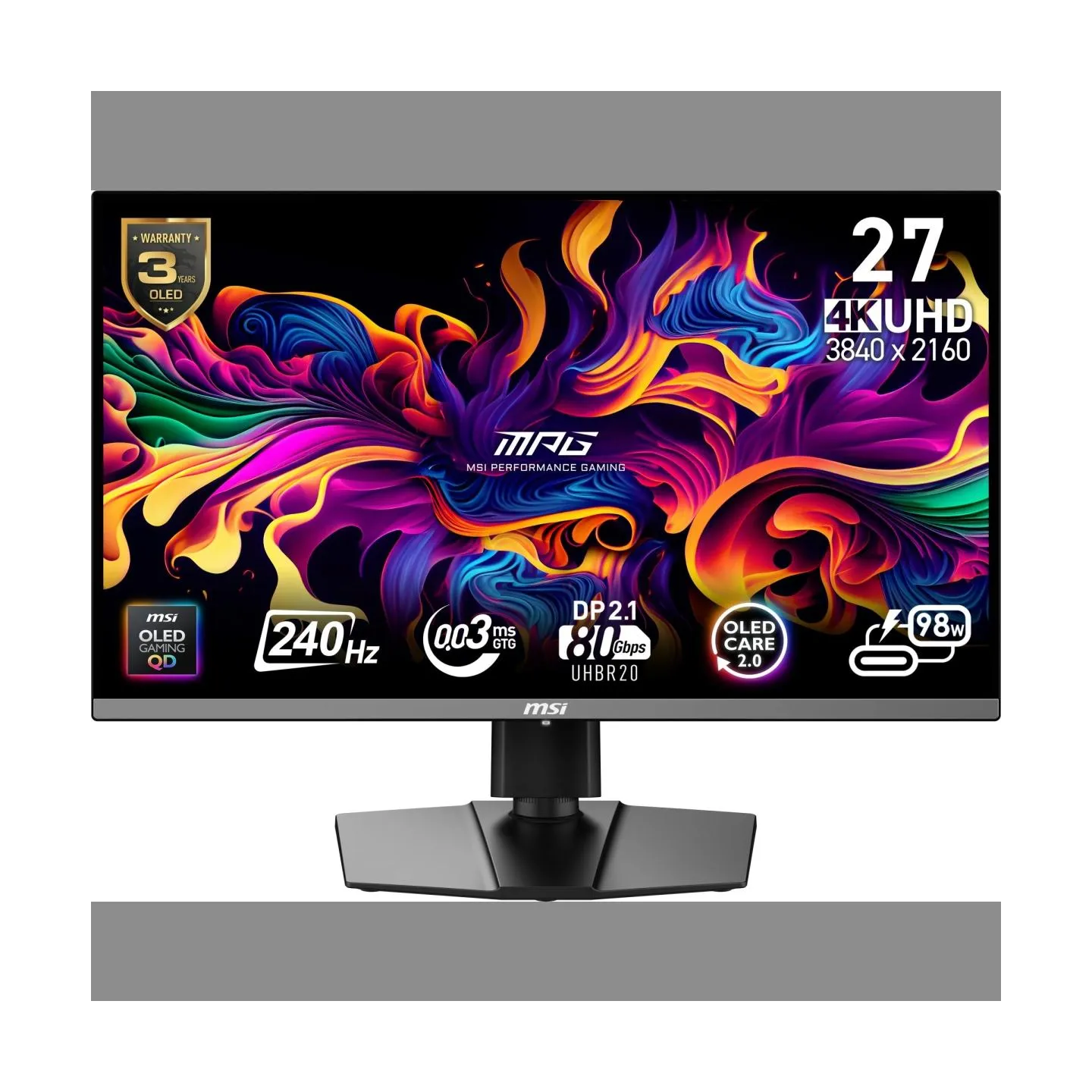 MSI Monitor MPG 272URX QD-OLED LED/UHD/FLAT/240Hz/26.5cala/Black