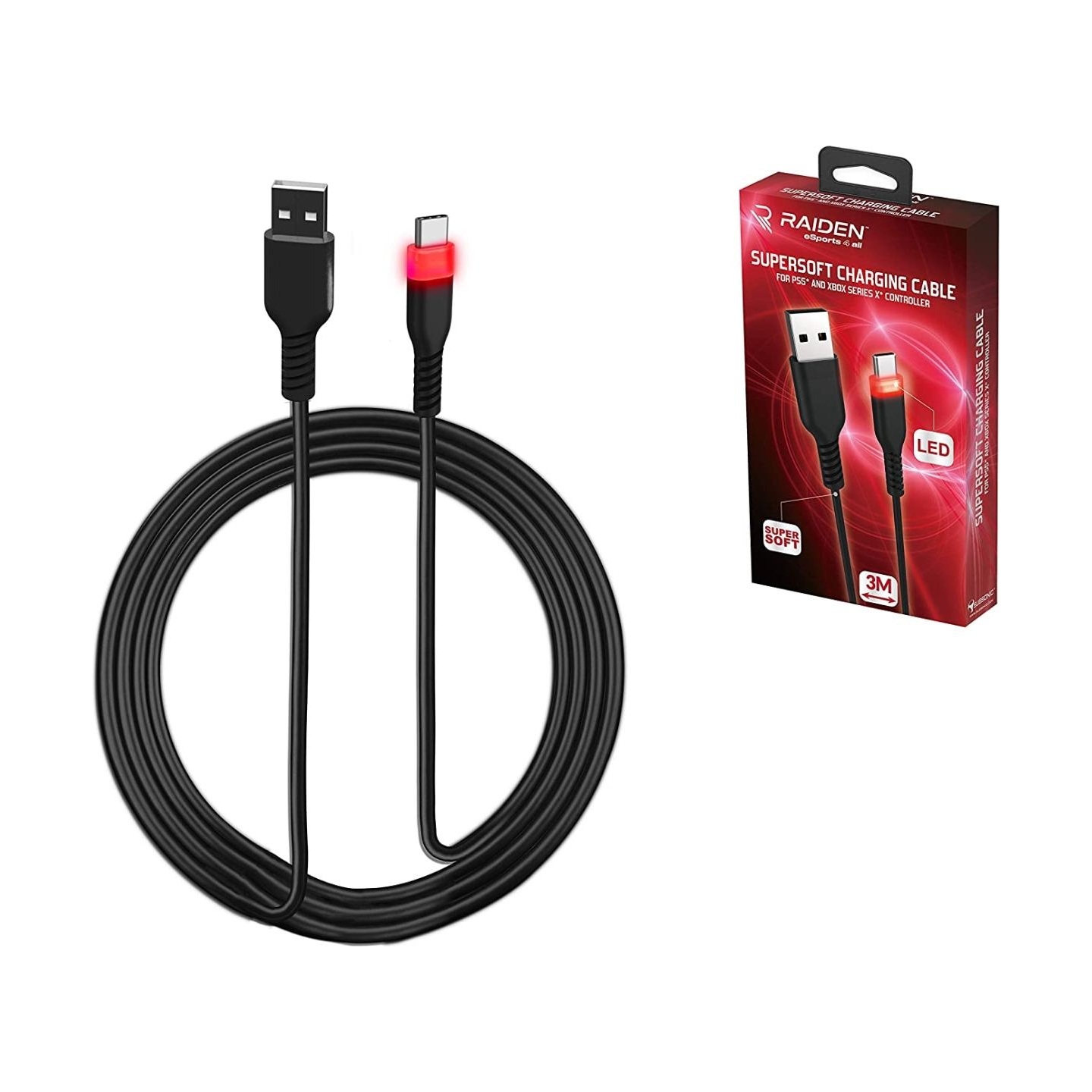 Subsonic Supersoft Charging Cable USB-C for PS5/Xbox/Switch