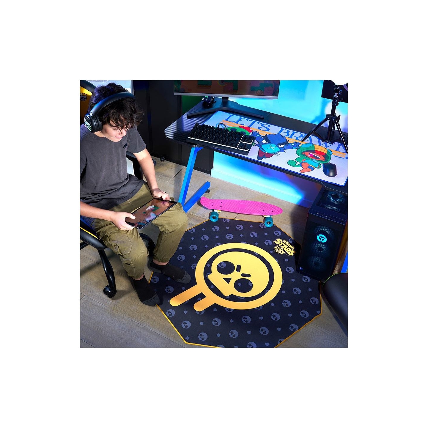 Subsonic Gaming Floor Mat Brawl Stars Drippy Skull