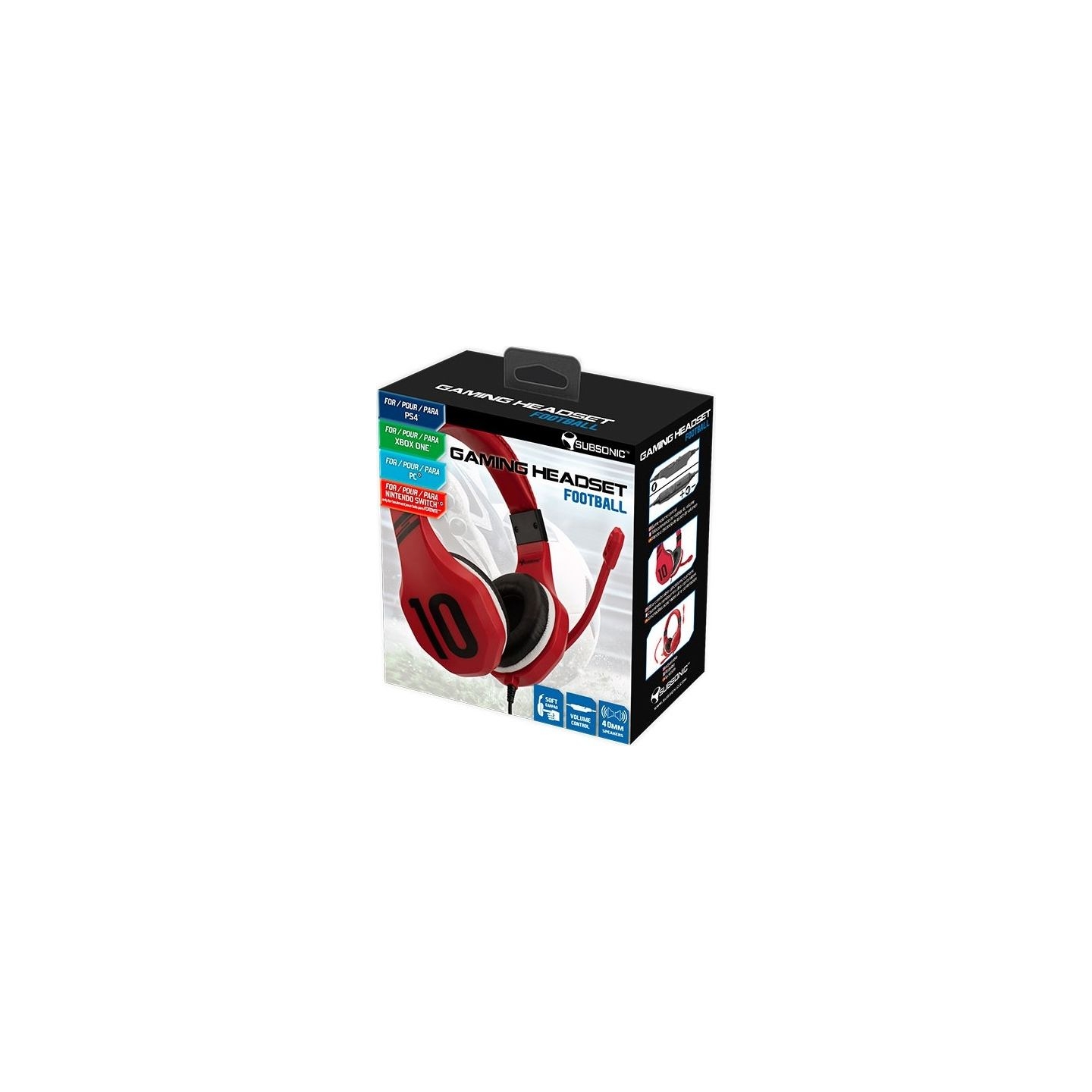 Subsonic Gaming Headset Football Red