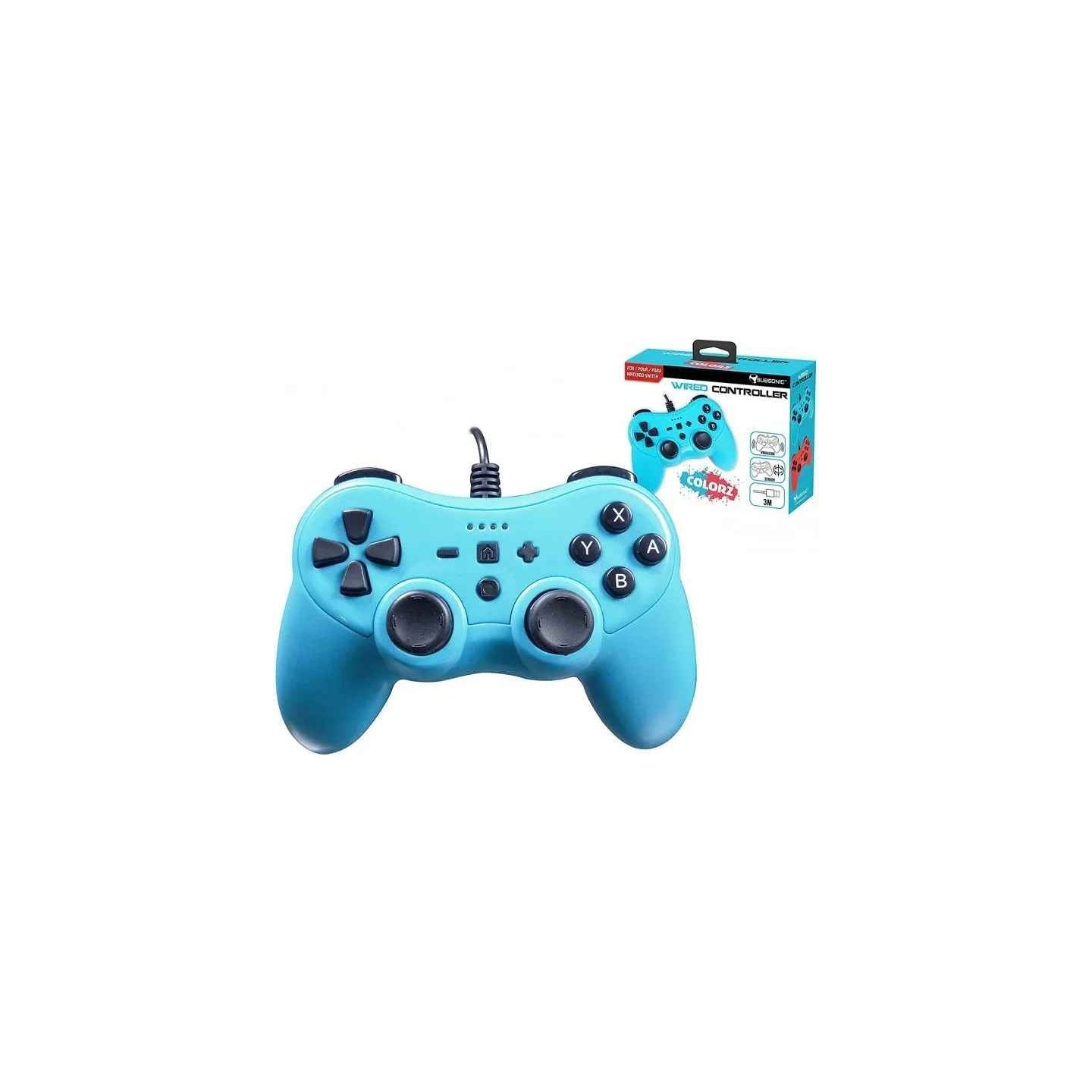 Subsonic Wired Controller Colorz Neon Blue for Switch
