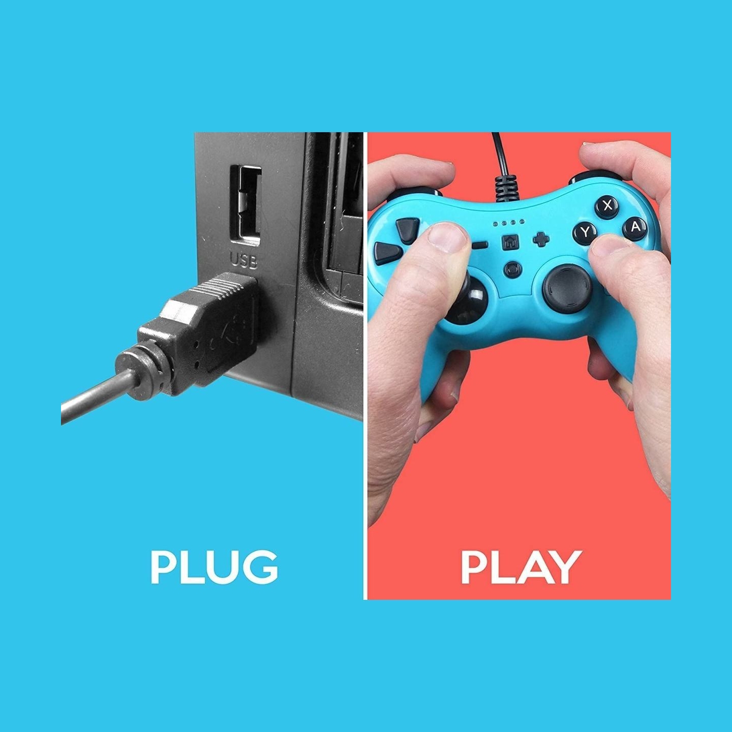 Subsonic Wired Controller Colorz Neon Blue for Switch