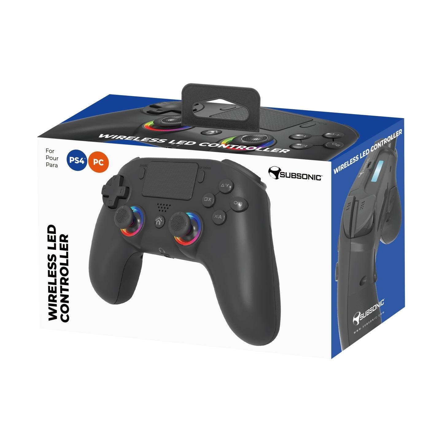 Subsonic Wireless Led Controller Black for PS4/PC