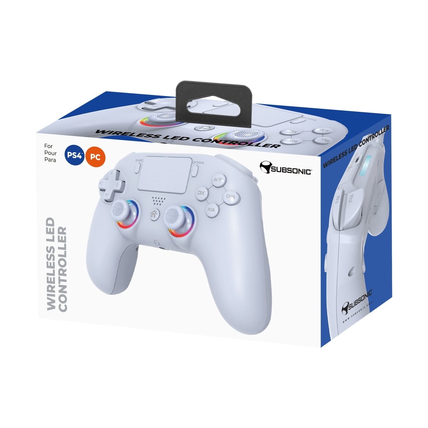 Subsonic Wireless Led Controller White for PS4/PC
