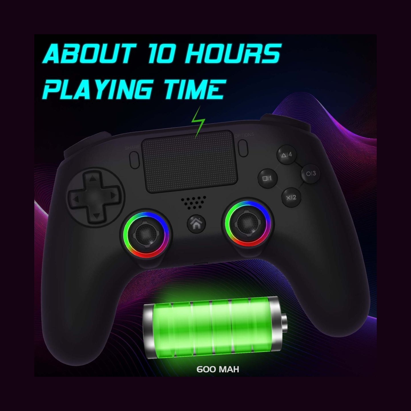 Subsonic Wireless Led Controller Black for PS5