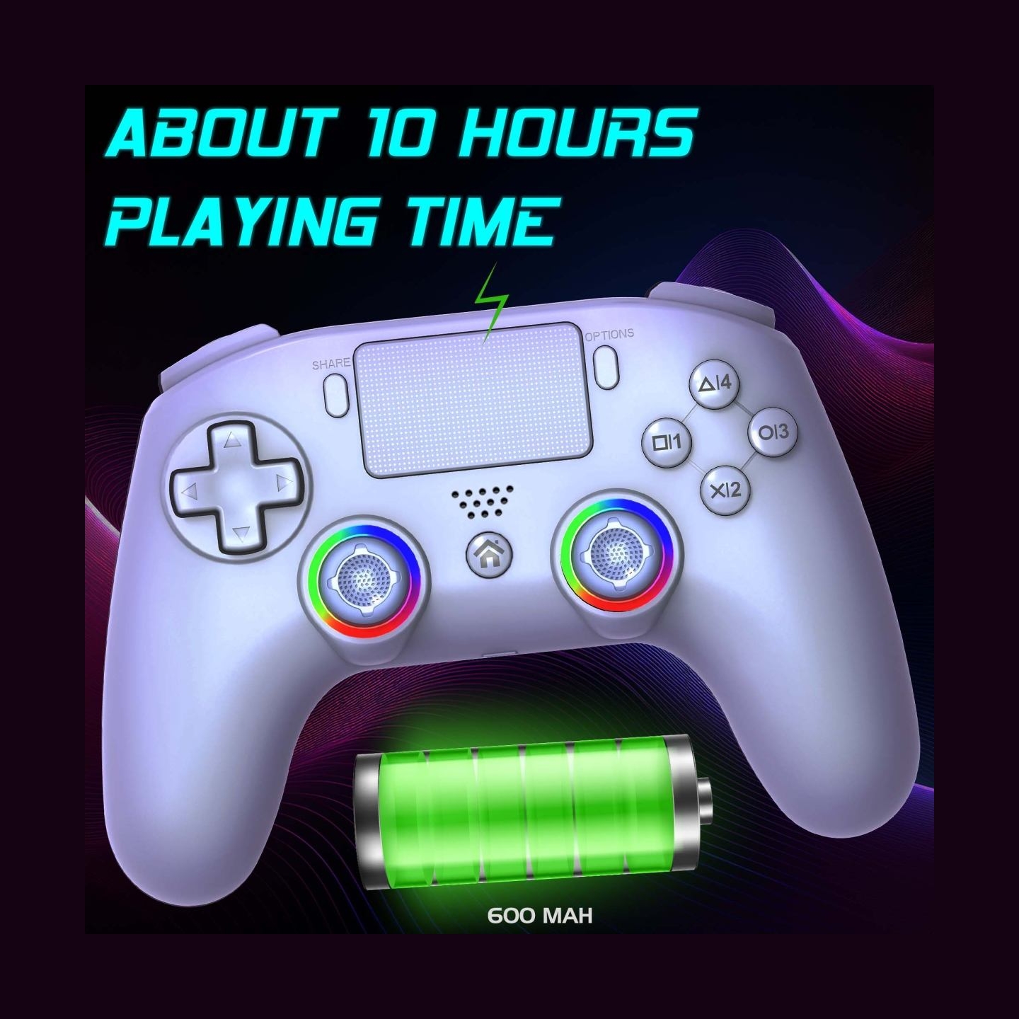 Subsonic Wireless Led Controller White for PS5