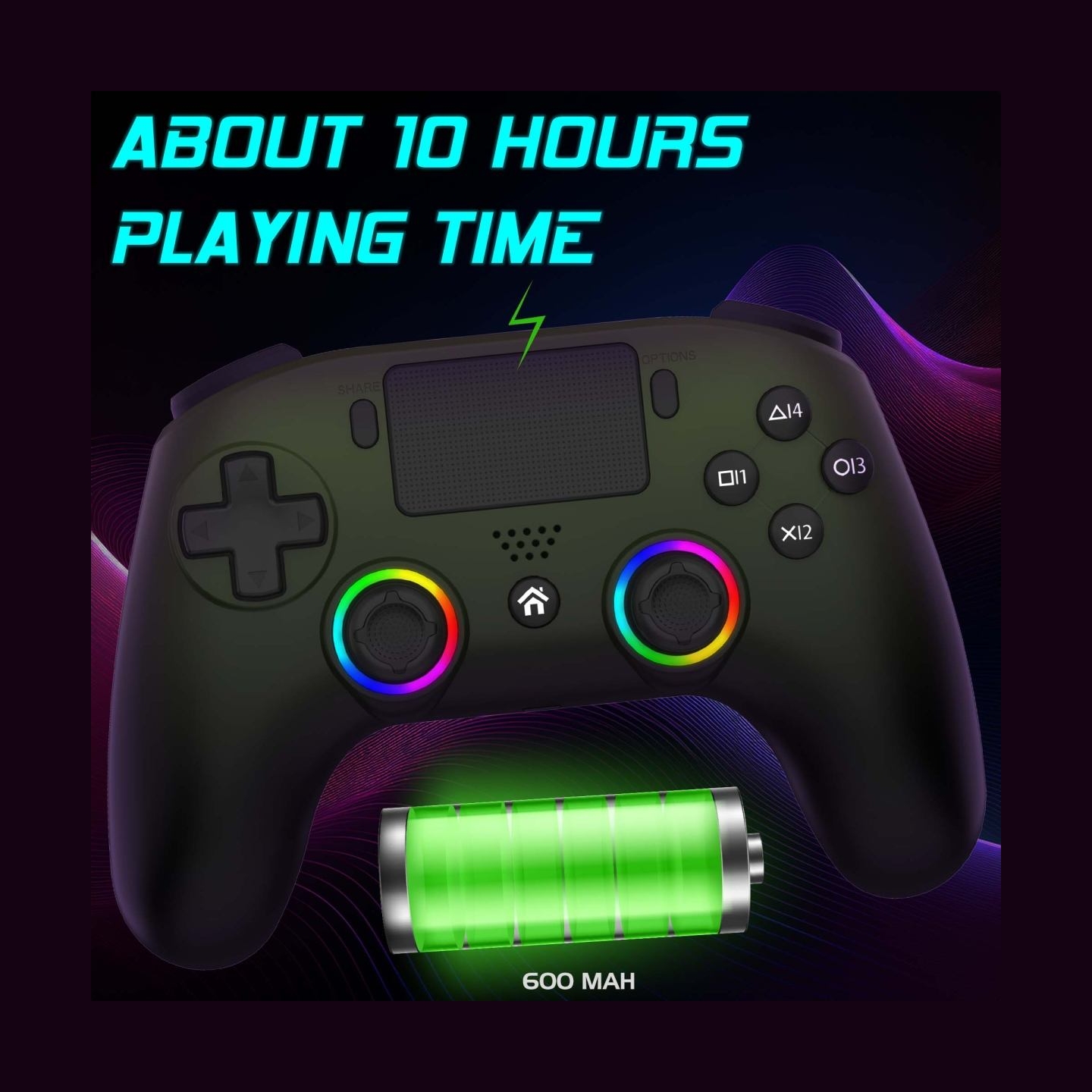 Subsonic Wireless Led Controller Green for PS5