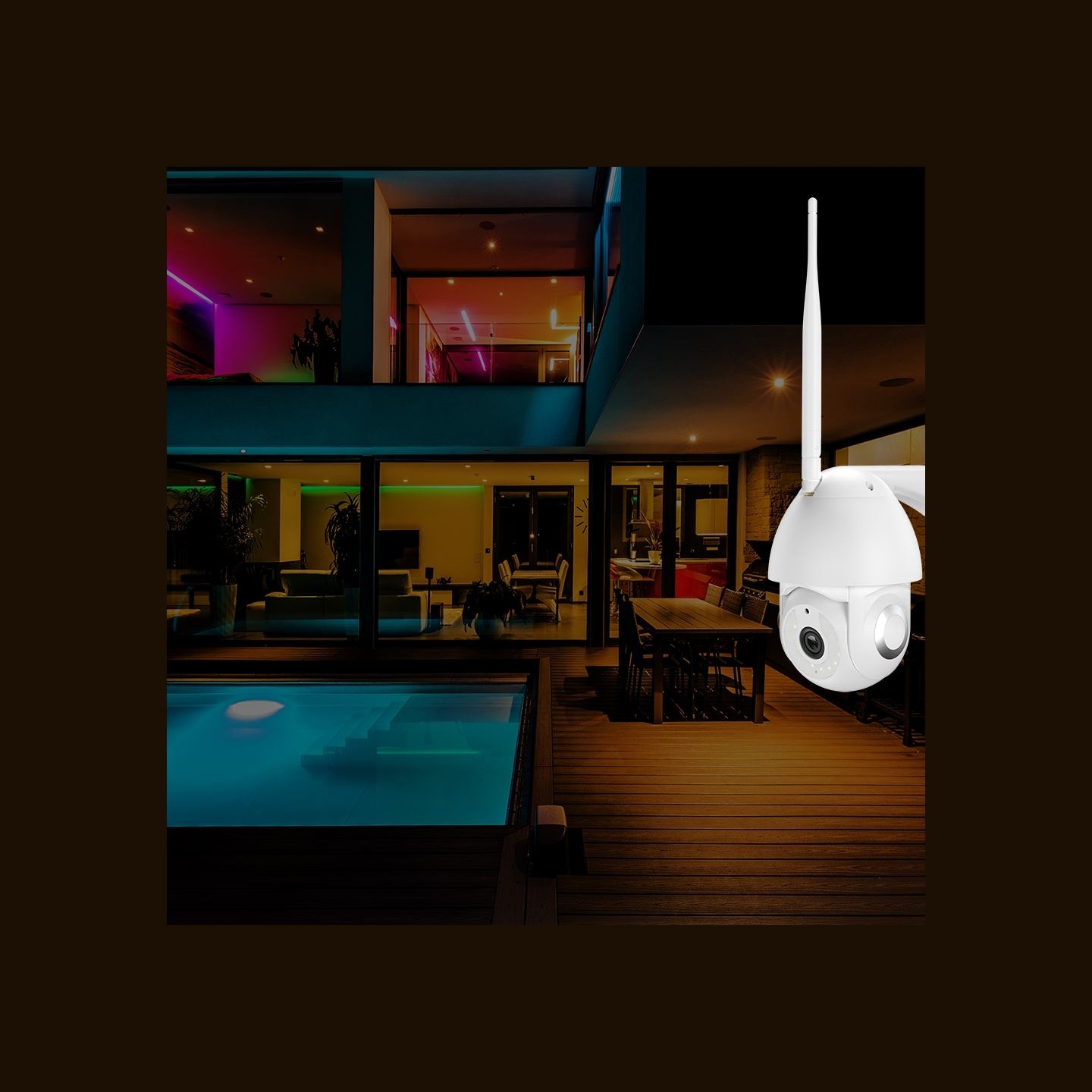 Tellur Smart WiFi Outdoor Camera 3MP, UltraHD, Autotracking, PTZ white
